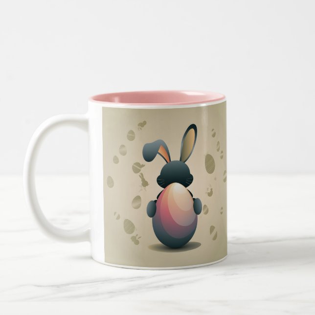 Minimalistische Osterform Zweifarbige Tasse (Links)