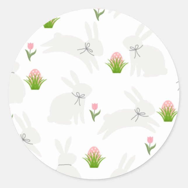Minimalistische Ostern-Platten   Runder Aufkleber (Vorderseite)