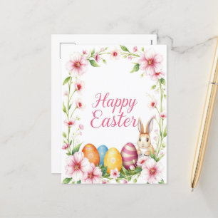 Minimalistische Ostern Weiche Flora Eleganter Früh Feiertagspostkarte