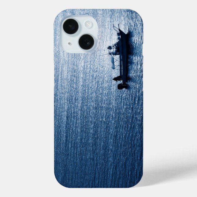 Minimalistische Ozean-Wandkunst Fischer Blau Case-Mate iPhone Hülle (Rückseite)
