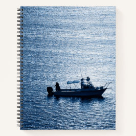 Minimalistische Ozean-Wandkunst Fischer Blau Notizbuch