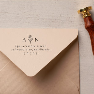 Minimalistische Paare Erste Rücksendeadresse Gummistempel