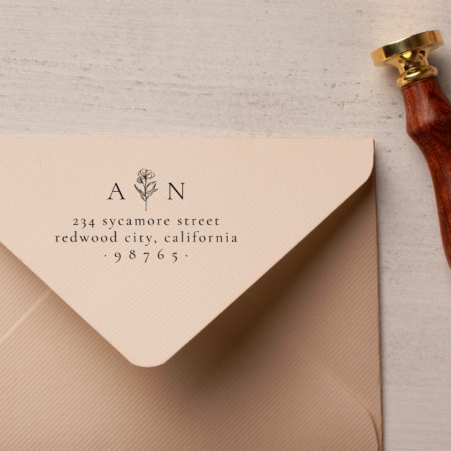 Minimalistische Paare Erste Rücksendeadresse Gummistempel (Von Creator hochgeladen)