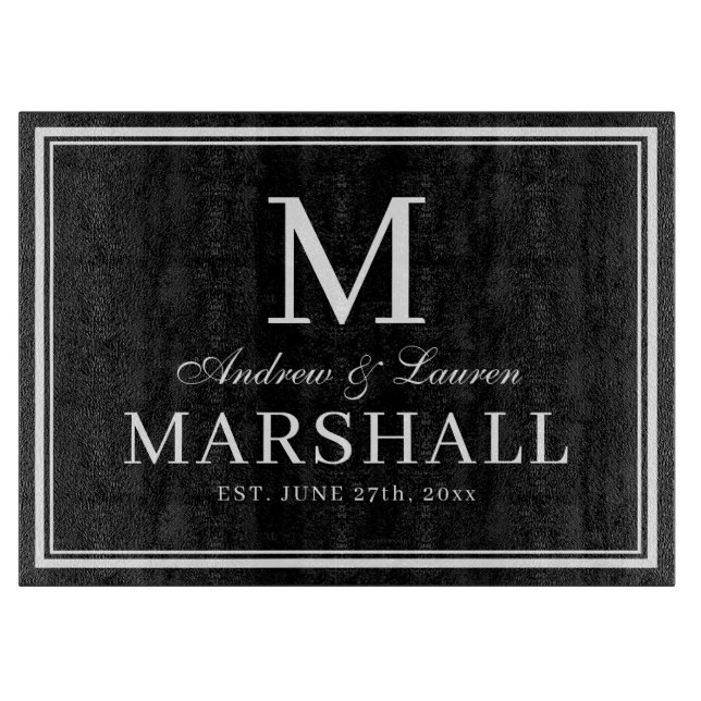 Minimalistische Paare nennen Typografie Hochzeitsg Schneidebrett (Vorderseite)