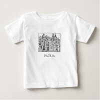 Minimalistische Padua-Mittelalter-Skyline-Linienku