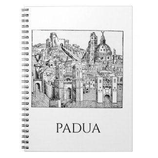 Minimalistische Padua-Mittelalter-Skyline-Linienku Notizblock