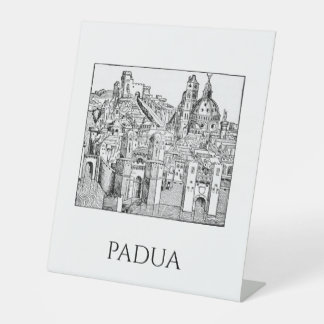 Minimalistische Padua-Mittelalter-Skyline-Linienku Sockelschild