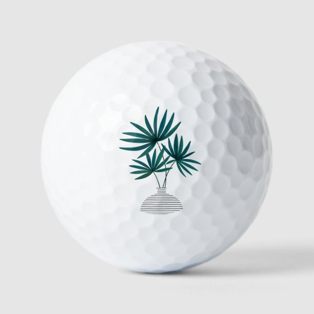 Minimalistische Palm-Blätter in Strippenvase - Mod Golfball (Vorderseite)