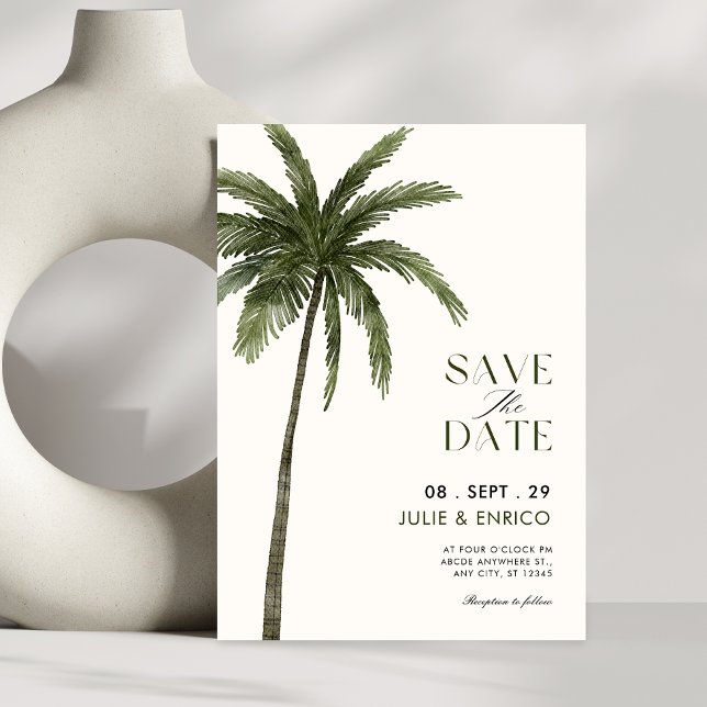 Minimalistische Palmenhochzeit  Save The Date (Von Creator hochgeladen)