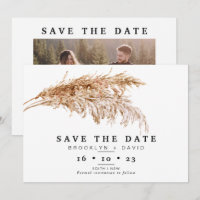 Minimalistische Pampas-Gras-Hochzeit speichert die
