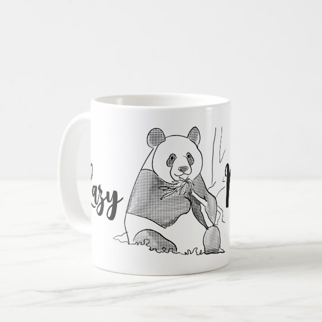Minimalistische Panda Lazy Morning Tasse (Vorderseite Links)
