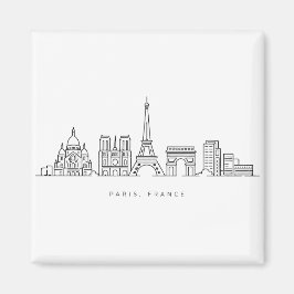 Minimalistische Pariser Skyline Frankreich Linienk Magnet