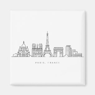 Minimalistische Pariser Skyline Frankreich Linienk Magnet