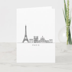 Minimalistische Pariser Skyline-Linienkunst Karte