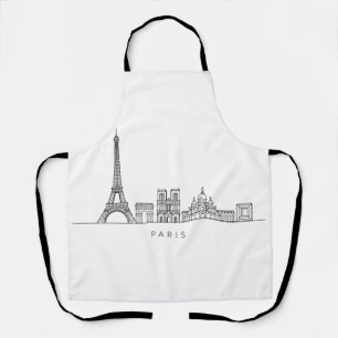Minimalistische Pariser Skyline-Linienkunst Schürze