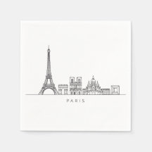 Minimalistische Pariser Skyline-Linienkunst
