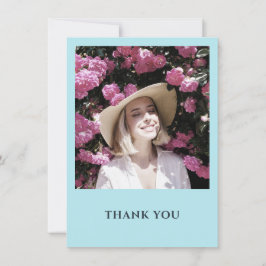 Minimalistische Pastel Blue One Foto Party Dankeskarte
