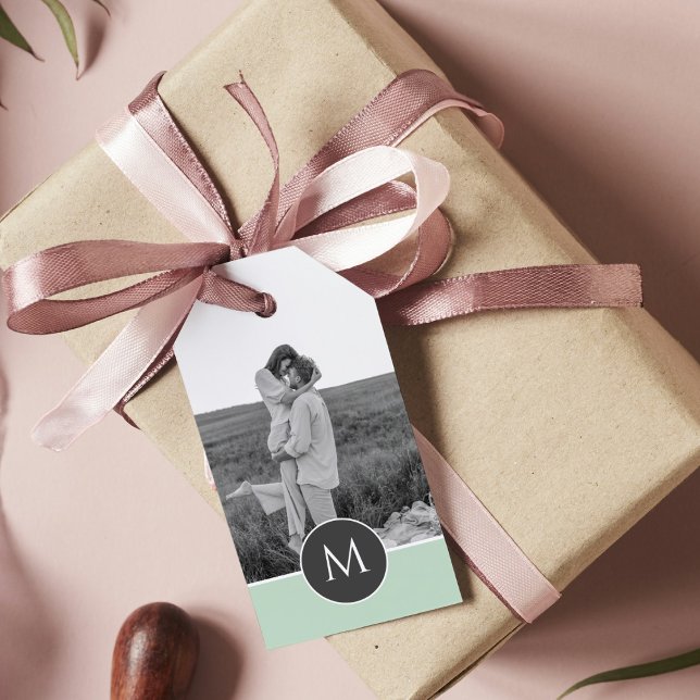 Minimalistische Pastel Minze Personalisiert Name & Geschenkanhänger (Von Creator hochgeladen)