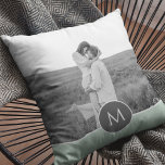 Minimalistische Pastel Minze Personalisiert Name & Kissen<br><div class="desc">Minimalistische Pastel Minze Personalisiert Name & Foto</div>