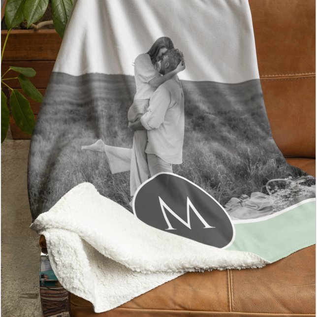 Minimalistische Pastel Minze Personalisiert Name & Sherpadecke (Von Creator hochgeladen)