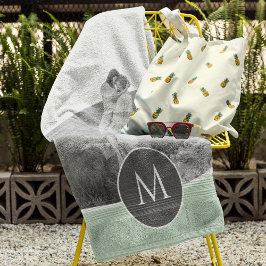 Minimalistische Pastel Minze Personalisiert Name & Strandtuch