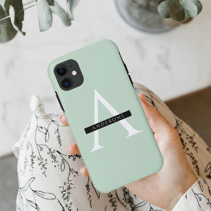 Minimalistische Pastel Minze Personalisierter Name Case-Mate iPhone Hülle