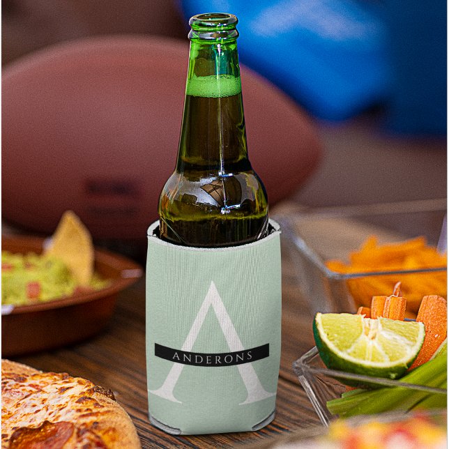 Minimalistische Pastel Minze Personalisierter Name Dosenkühler (Von Creator hochgeladen)