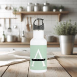 Minimalistische Pastel Minze Personalisierter Name Edelstahlflasche<br><div class="desc">Minimalistische Pastel Minze Personalisierter Name</div>