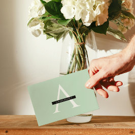 Minimalistische Pastel Minze Personalisierter Name Magnetkarte