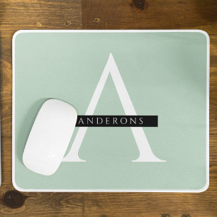 Minimalistische Pastel Minze Personalisierter Name Mousepad