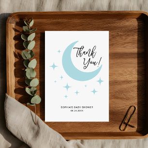 Minimalistische Pastel Moon Stars Kinderdusche Dankeskarte