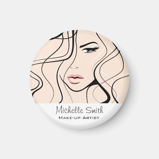 Minimalistische Pastel Peach Elegante Feminine Mak Magnet (Vorne)