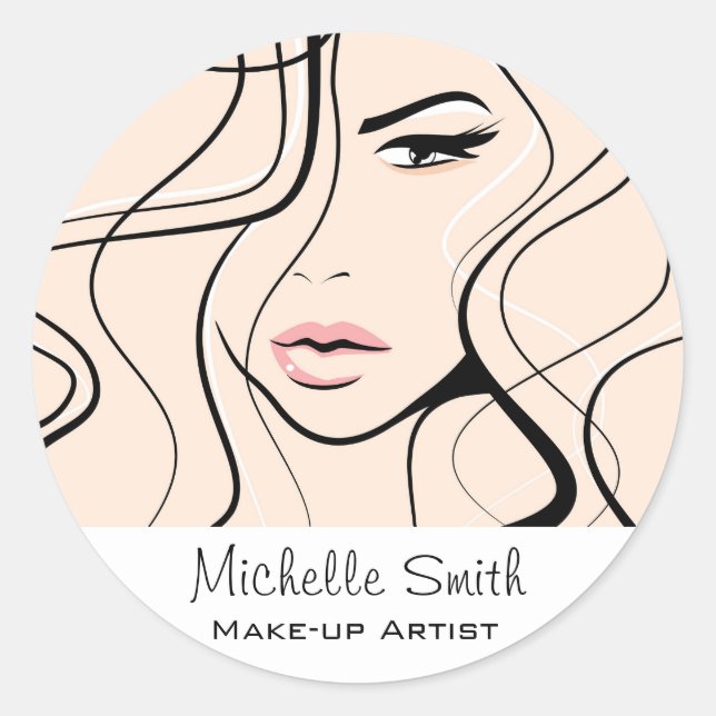 Minimalistische Pastel Peach Elegante Feminine Mak Runder Aufkleber (Vorderseite)