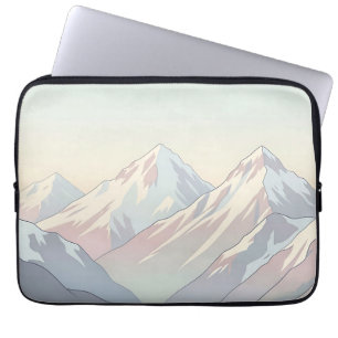 Minimalistische Pastell-Berglandschaft Laptopschutzhülle