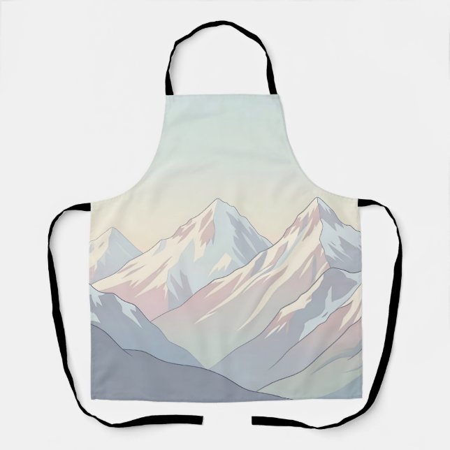 Minimalistische Pastell-Berglandschaft Schürze (Vorderseite)