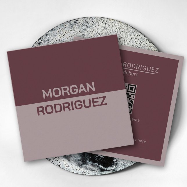 Minimalistische Pastellfarben, erdfarben, moderner Quadratische Visitenkarte (Minimalist pastel earthy colors modern QR code Square Business Card)