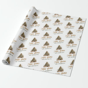 Minimalistische Pastellfarben Weihnachtsbaumruste Geschenkpapier