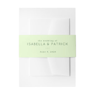 Minimalistische Pastellgrüne Hochzeitseinladung Einladungsbanderole
