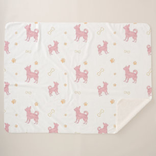 Minimalistische Pastellrosa-Chihuahua-Silhouette-D Sherpadecke