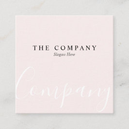 Minimalistische Pastellrosa Typo Square Business C Quadratische Visitenkarte