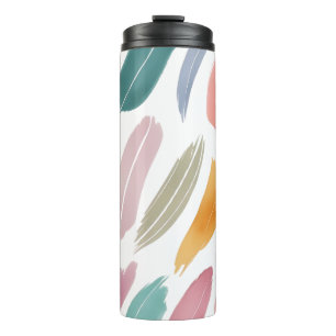 Minimalistische Pastete Abstrakt Brush Strokes Thermosbecher