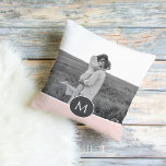 Minimalistische Pastete Rosa Personalisierter Name Kissen<br><div class="desc">Minimalistische Pastete Rosa Personalisierter Name und Foto</div>