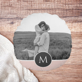 Minimalistische Pastete Rosa Personalisierter Name Rundes Kissen