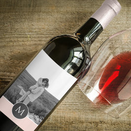 Minimalistische Pastete Rosa Personalisierter Name Weinetikett