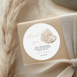 Minimalistische Pearl Baby Dusche Danke Sticker