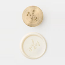 Minimalistische Pearl White Monogram Wildblume Wed
