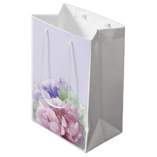 Minimalistische Peonies-Geschenktasche Mittlere Geschenktüte