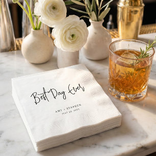 Minimalistische personalisierte Best Day Ever Hoch Serviette