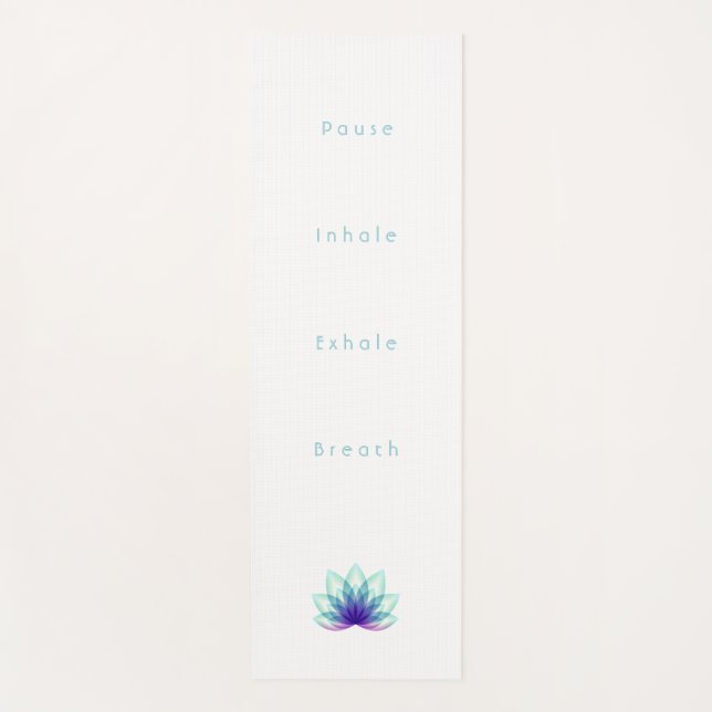Minimalistische Personalisierte blaue Lotus-Blume Yogamatte (Vorderseite)