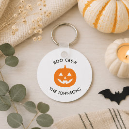 Minimalistische Personalisierte Boo-Crew Halloween Schlüsselanhänger